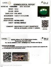7.62/CT Natural Panna Stone with Govt. Lab Certificate-11925D48084